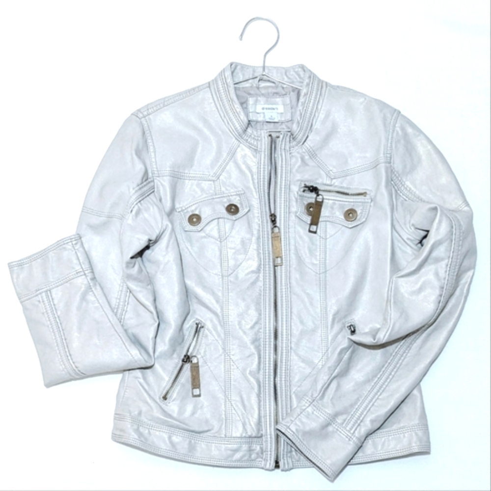 Dress Barn | Small | Leather Jacket | Zippers | Bronze Hardware | Y2K | Bohemian